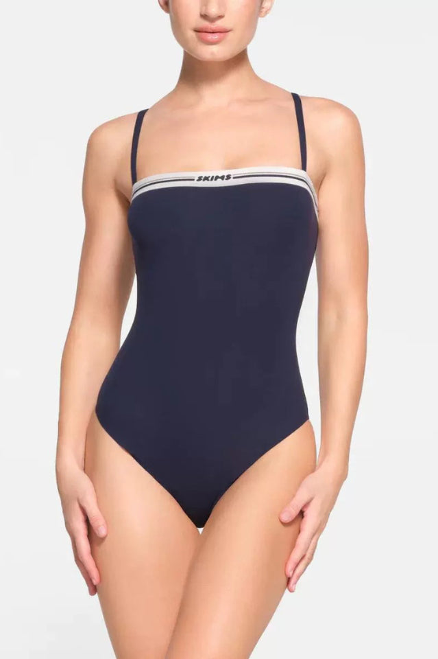 Logo Straight Neck Bodysuit | Dress In Beauty