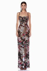 Floral Sequin Embroidered Maxi Dress | Dress In Beauty