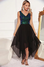 Asymmetrical Hem Bridesmaid Dress - View 8 | TEVQA
