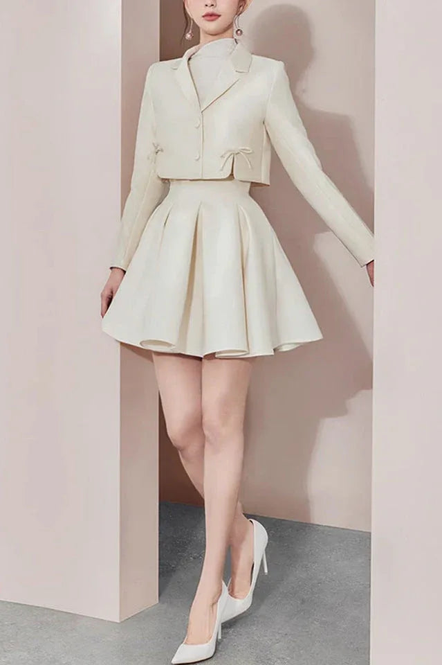 Tailored Blazer and Pleated Skirt Set Secondary image