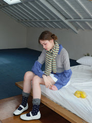 Soft Wool Blend Striped Knit Scarf