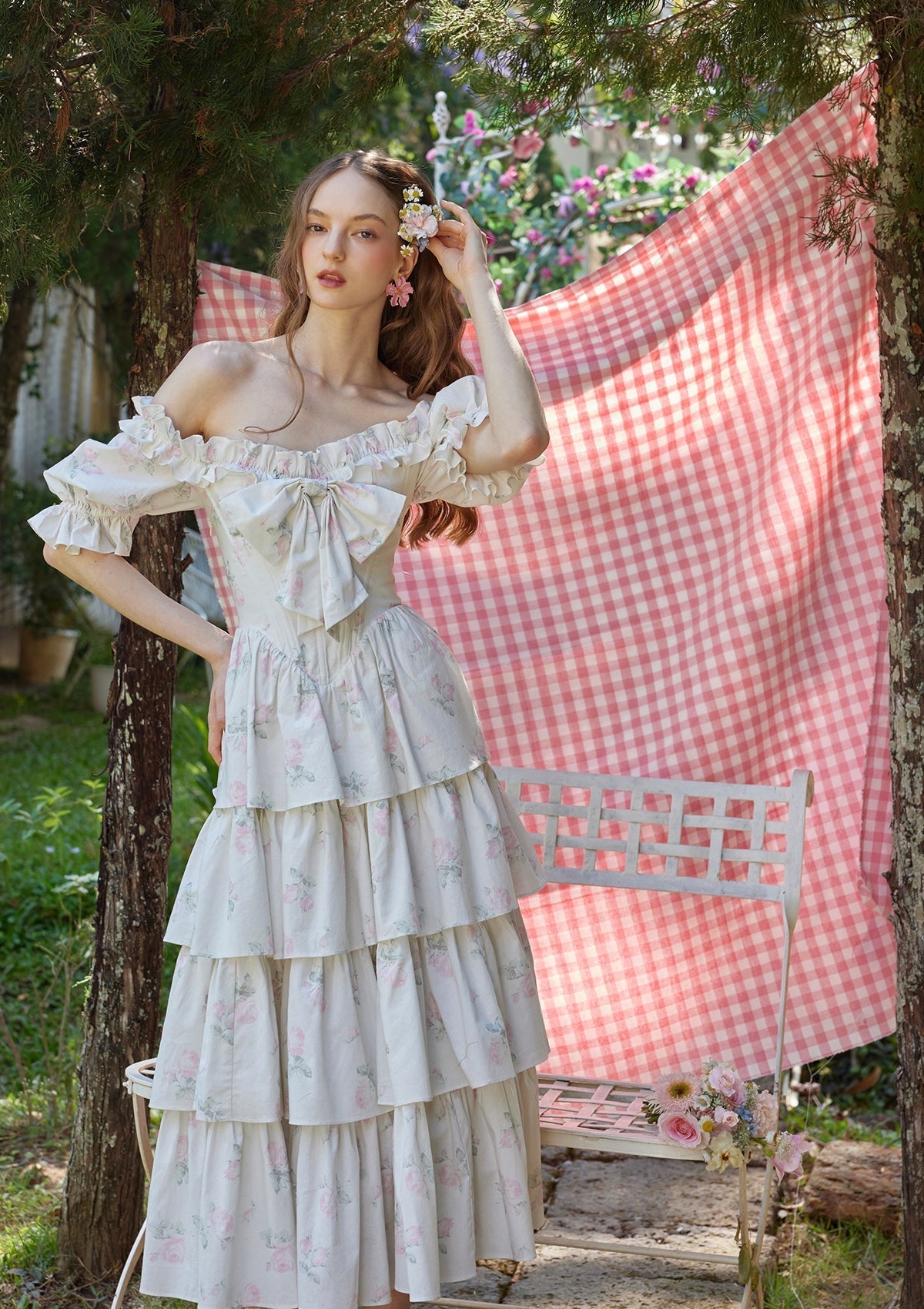 White cotton corset dress - View 6 | TEVQA