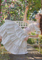 White cotton corset dress - View 10 | TEVQA