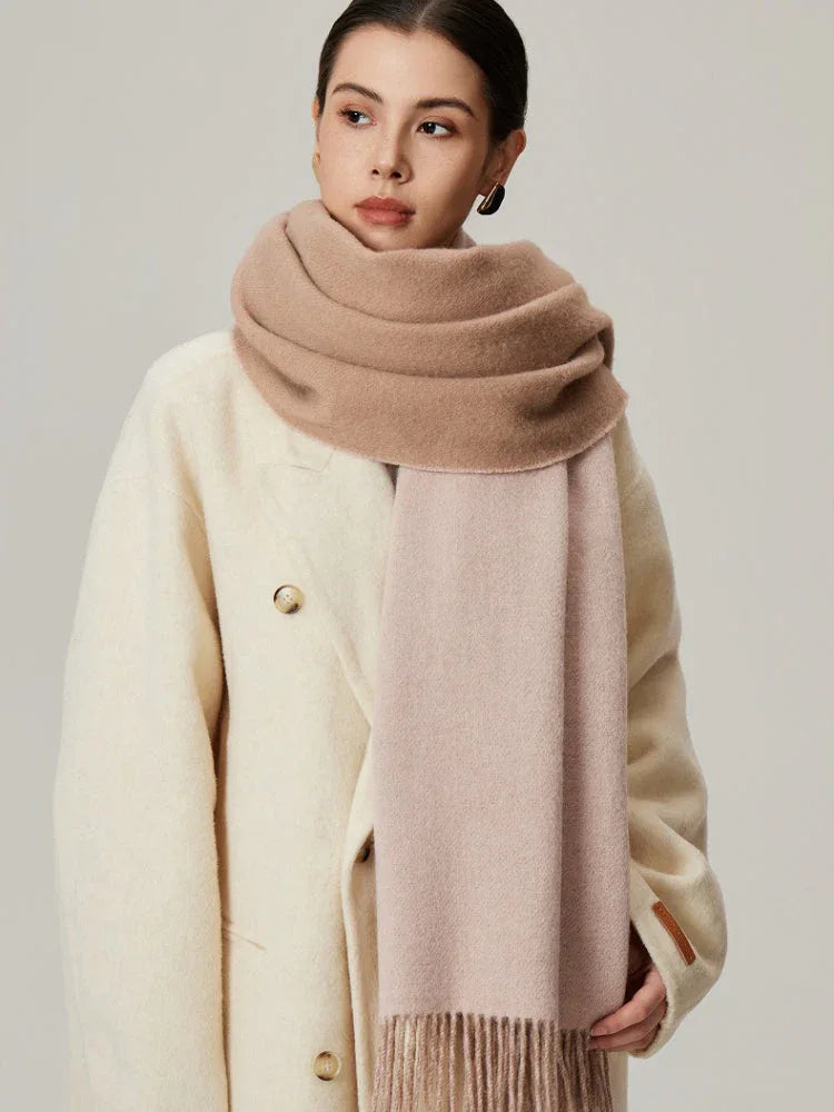 100% Lambswool Oversized Scarf - View 6 | TEVQA