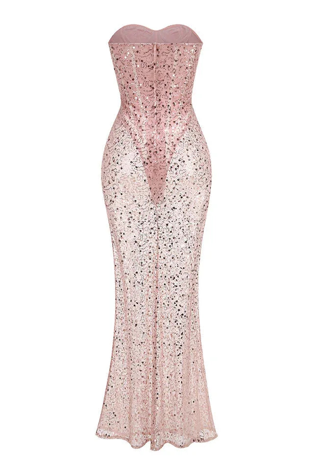 Strapless Sequin Maxi Dress - View 6 | TEVQA
