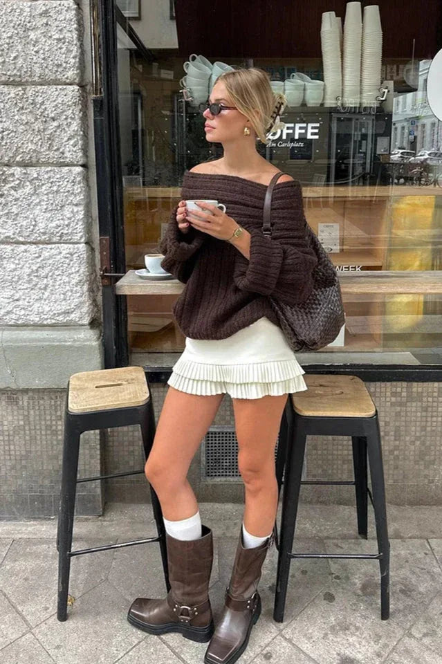 High-Waisted Pleated Mini Skirt Secondary image