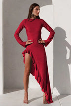 Metallic Knit Fit and Flare Dress - View 9 | TEVQA