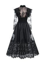 Jamie Black Floral Lace Stitching Dress - View 12 | TEVQA