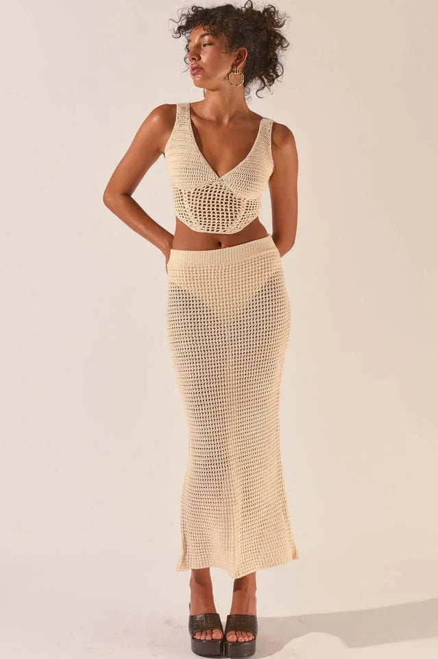 Crochet Knit Midi Skirt Set Secondary image