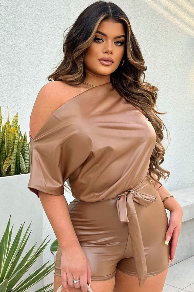 PU Leather Romper | Dress In Beauty