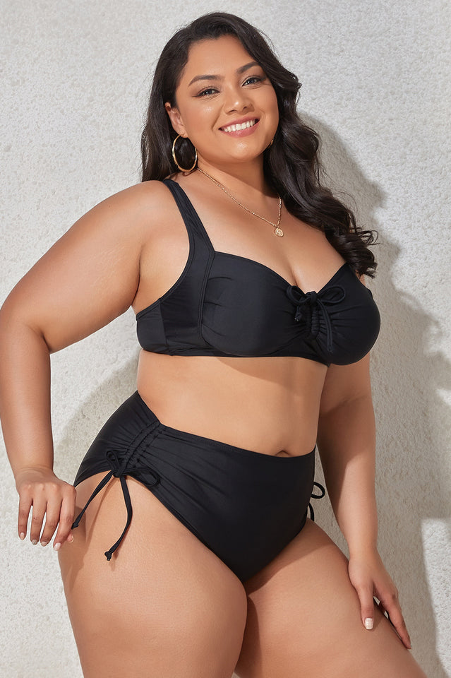 (L-4XL) Floral Adjustable Side Bikini Set | Dress In Beauty