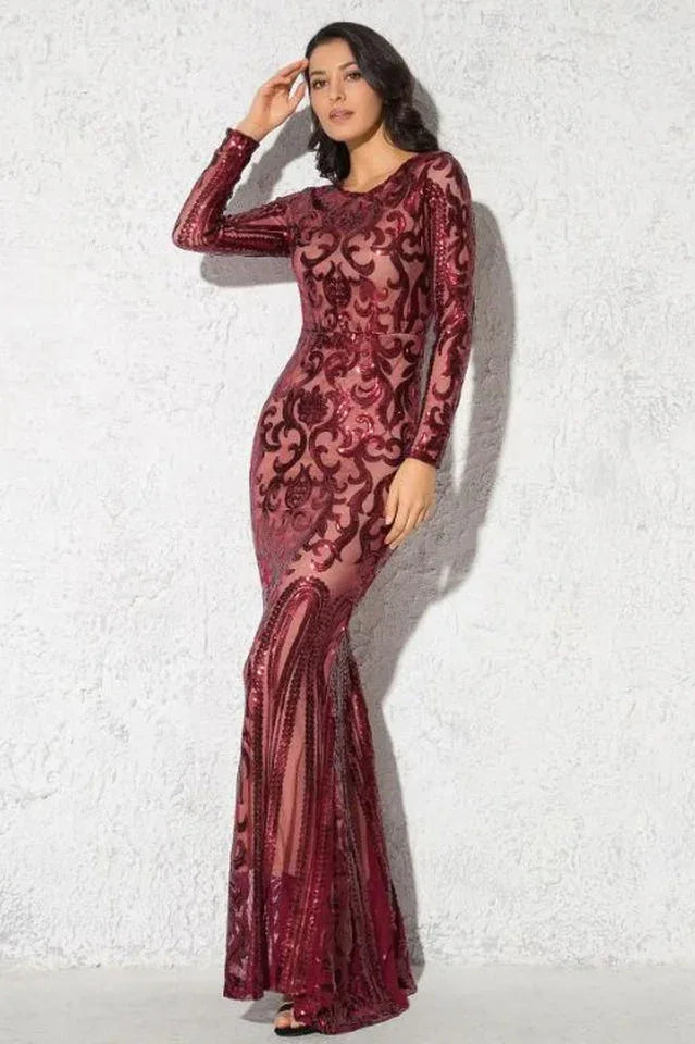 Paisley Sequin Evening Gown Secondary image
