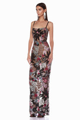 Floral Sequin Embroidered Maxi Dress | Dress In Beauty
