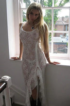 White Lace Maxi Dress - View 7 | TEVQA