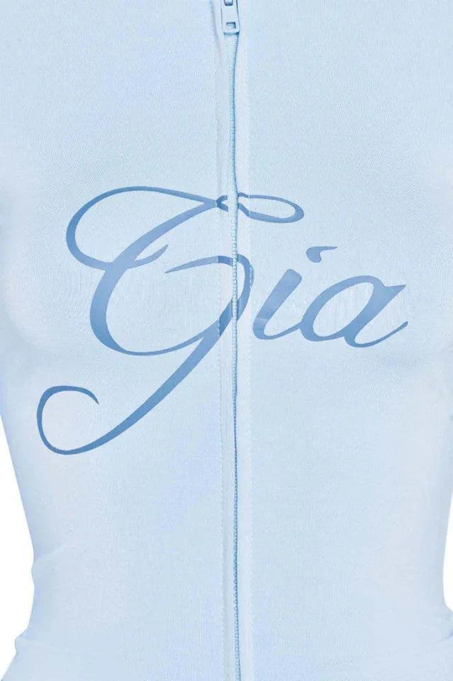 Fitted knit hoodie and trackpant set with V-neckline and thumbholes - View 31 | TEVQA