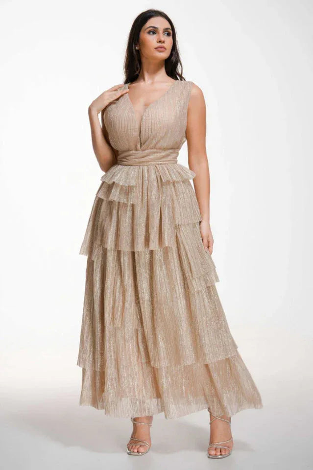 Asymmetric Tiered Formal Dress Secondary image
