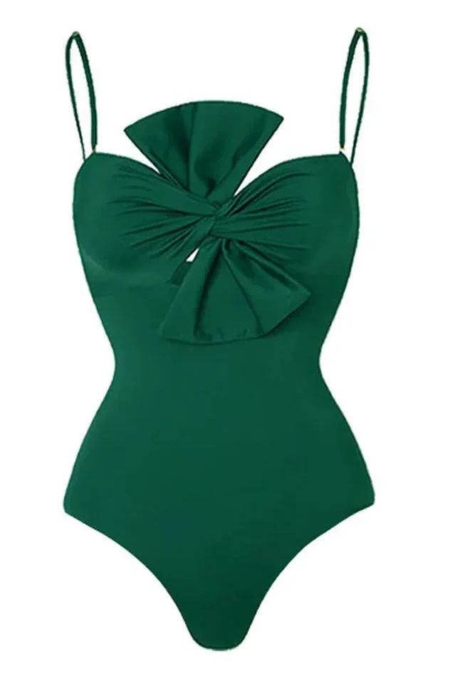 3D Bow Tie Swimsuit & Skirt Set - TEVQA