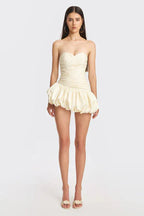 Balloon Draped Mini Dress - TEVQA