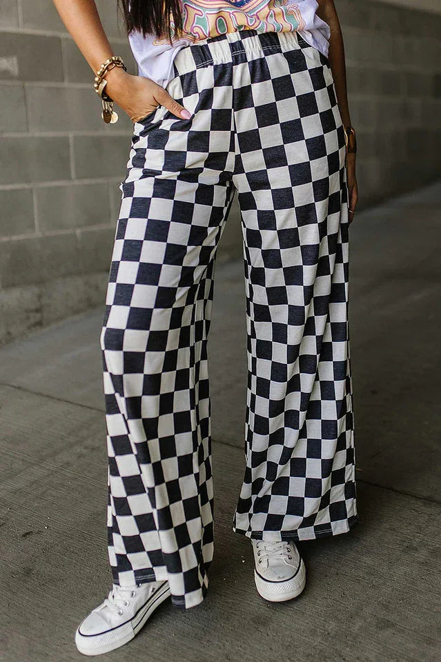 Pep Talk Checker Knit Pants - View 8 | TEVQA