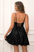 Edith sequin v-neck party dress - View 7 | TEVQA