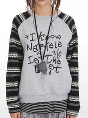 Y2K Grunge Graffiti Graphic Sweatshirt - TEVQA
