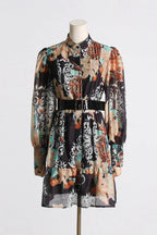 Alexandra Belted Mini Dress - TEVQA