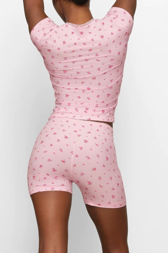 Skims Soft Lounge Top + Shorts Set | Dress In Beauty