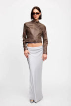 Faux leather moto jacket - View 13 | TEVQA