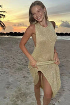 Sparkle Knit Maxi Dress - View 7 | TEVQA