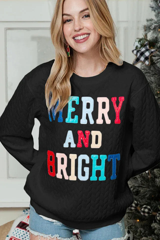 Textured Holiday Sweatshirt - View 6 | TEVQA