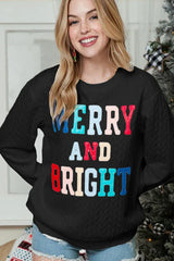 Textured Holiday Sweatshirt - View 6 | TEVQA