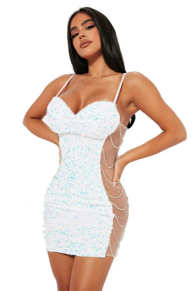 Vegas Nightclub Sequin Mini Dress - TEVQA