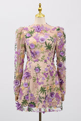 Lara Floral Applique Mini Dress | Dress In Beauty