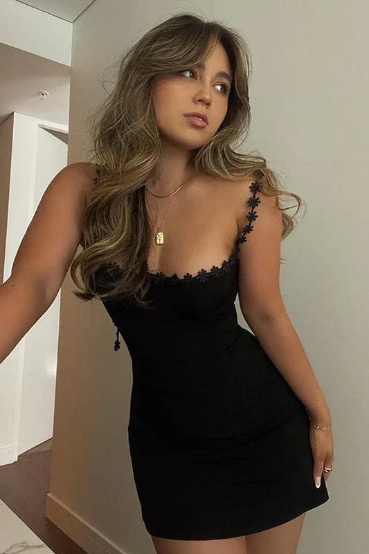Tayna Black Mini Dress - TEVQA