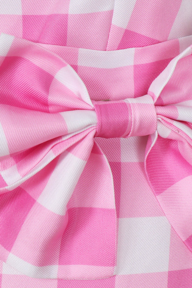 Barbie Movie Margot Pink Plaid Check Dress | Dress In Beauty