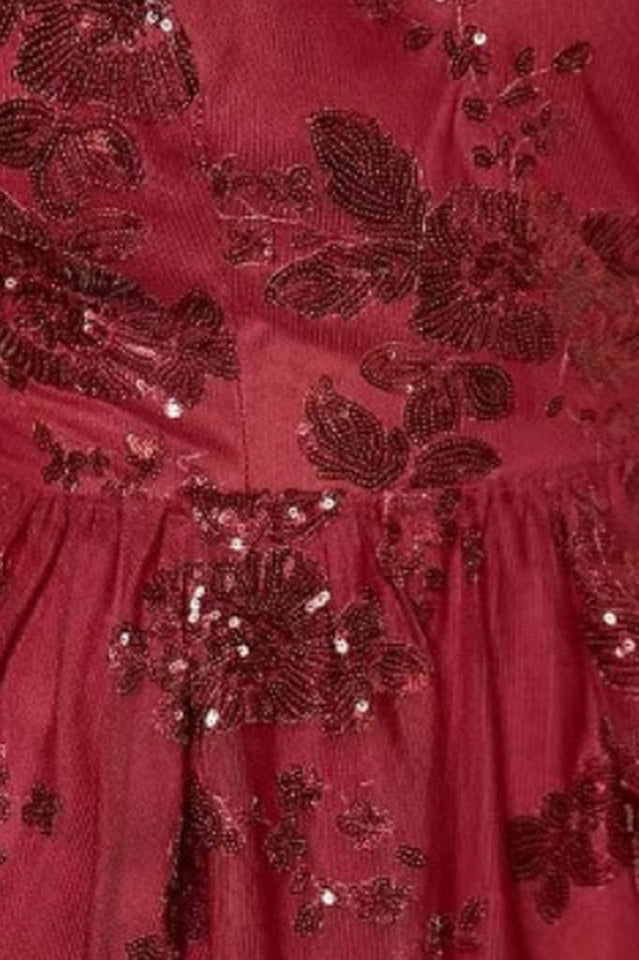 Burgundy Sequins Backless Mini Dress | Dress In Beauty