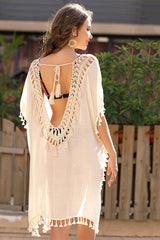 Fringe Hem Openwork Cover-Up Dress | Dress In Beauty