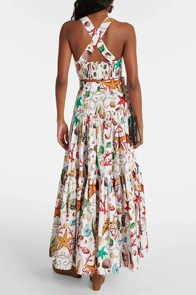 Printed Crop Top & Skirt Set Secondary image
