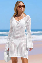 Malibu Bliss White Cover-Up Mini Dress - TEVQA