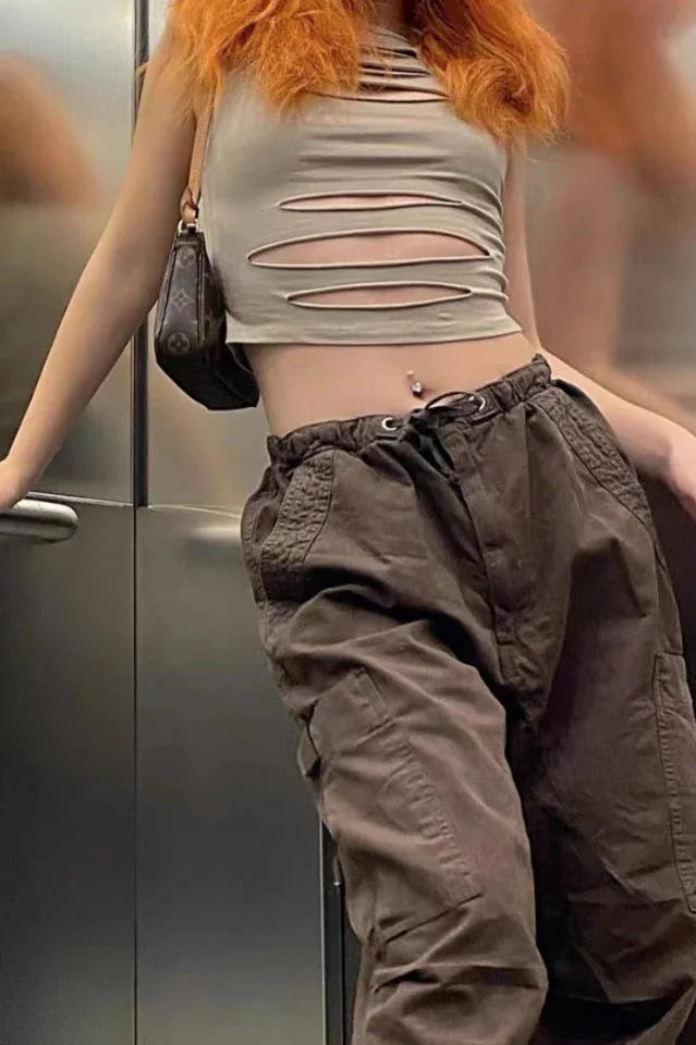 Vintage Parachute Cargo Pants - TEVQA