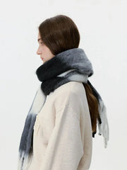 Oversized Forest Green & Brown Block Scarf - TEVQA