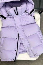 Cropped Puffer Vest with Matte Finish - View 17 | TEVQA