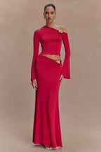 Ainsley Asymmetrical Maxi Skirt - TEVQA