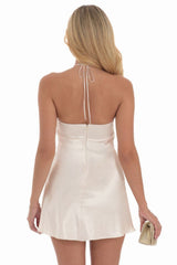 Flower Satin Halter Dress | Dress In Beauty