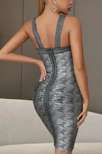 Rutia Metallic Mini Bandage Dress - TEVQA