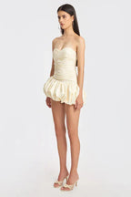 Balloon Draped Mini Dress - TEVQA
