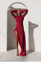 Metallic Knit Fit and Flare Dress - View 10 | TEVQA