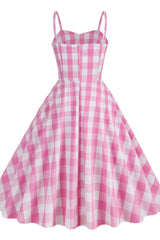 Barbie Movie Margot Pink Plaid Check Dress | Dress In Beauty