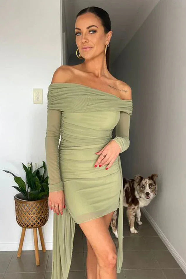 Yasmin Off Shoulder Mini Dress - TEVQA