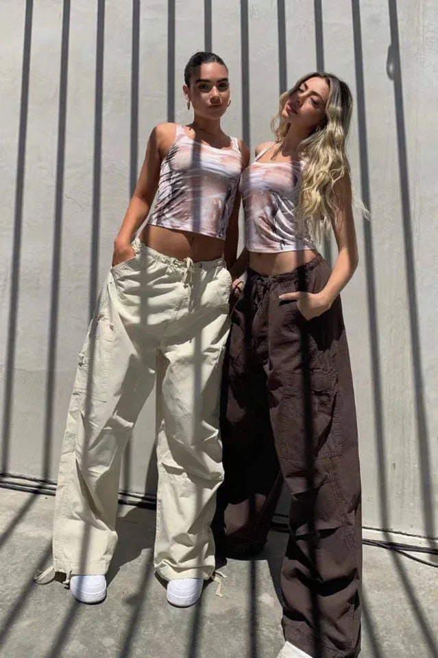 Vintage Parachute Cargo Pants - TEVQA